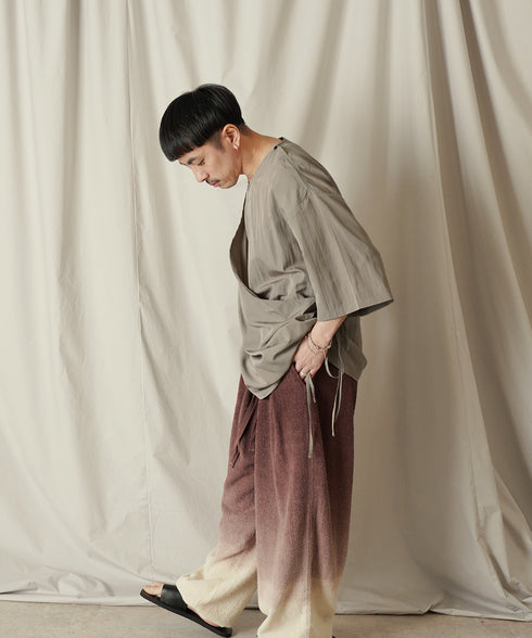 アシンメトリー レイヤード デザイン ドレープ プルオーバー