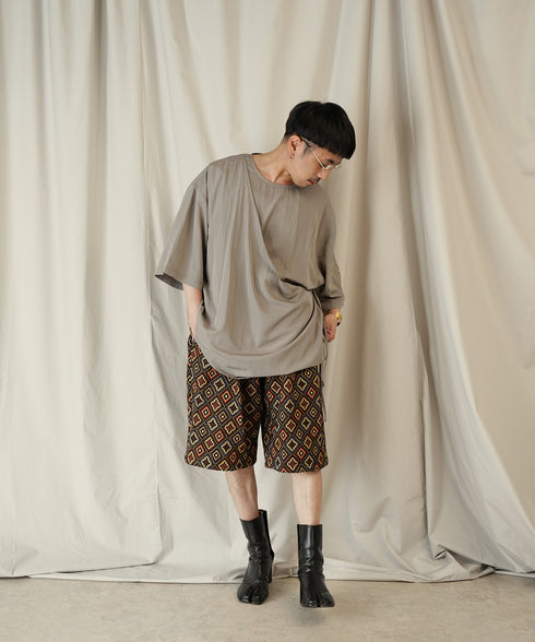 アシンメトリー レイヤード デザイン ドレープ プルオーバー