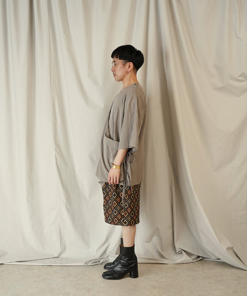 アシンメトリー レイヤード デザイン ドレープ プルオーバー