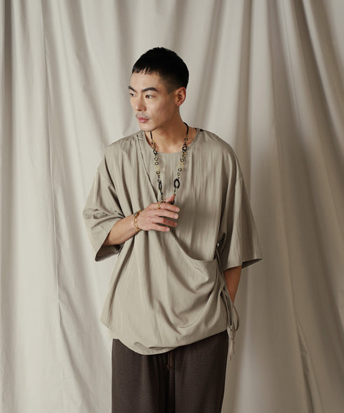 アシンメトリー レイヤード デザイン ドレープ プルオーバー