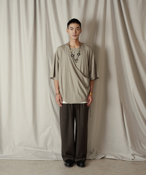 アシンメトリー レイヤード デザイン ドレープ プルオーバー