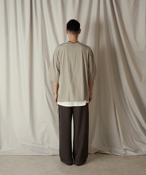 アシンメトリー レイヤード デザイン ドレープ プルオーバー