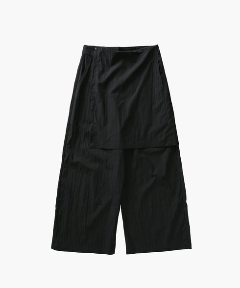 アシンメトリー レイヤード デザイン ワイドパンツ