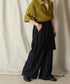 アシンメトリー レイヤード デザイン ワイドパンツ