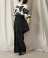 アシンメトリー レイヤード デザイン ワイドパンツ