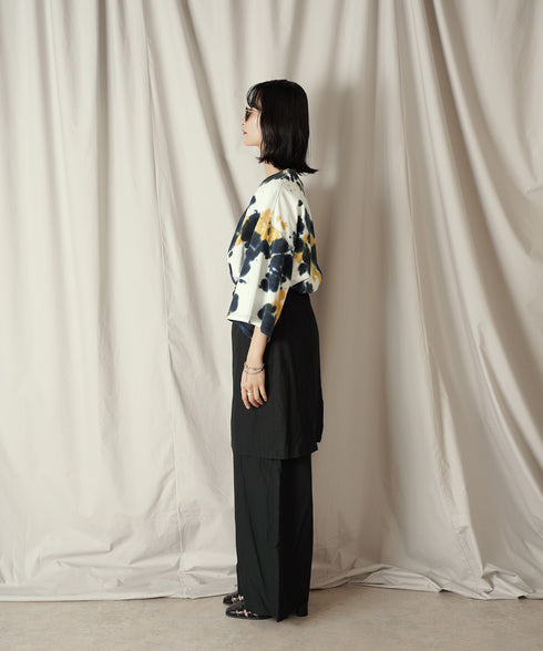 アシンメトリー レイヤード デザイン ワイドパンツ