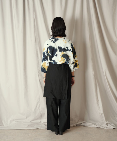 アシンメトリー レイヤード デザイン ワイドパンツ