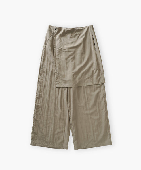 アシンメトリー レイヤード デザイン ワイドパンツ