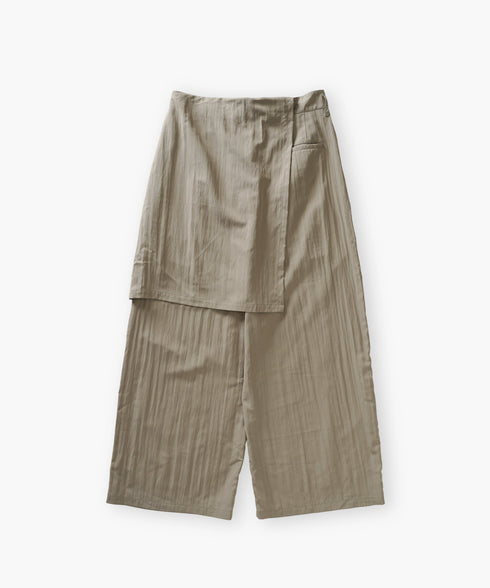 アシンメトリー レイヤード デザイン ワイドパンツ