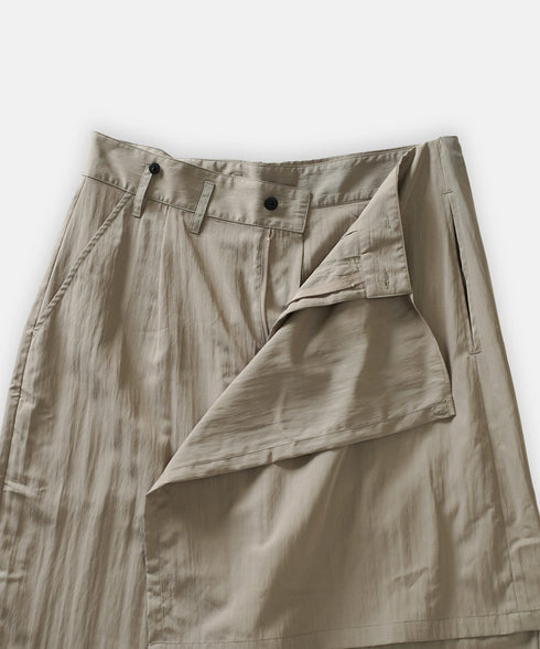 アシンメトリー レイヤード デザイン ワイドパンツ