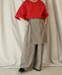 アシンメトリー レイヤード デザイン ワイドパンツ