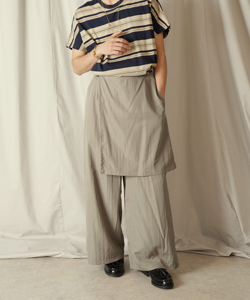 アシンメトリー レイヤード デザイン ワイドパンツ