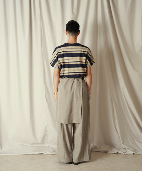 アシンメトリー レイヤード デザイン ワイドパンツ