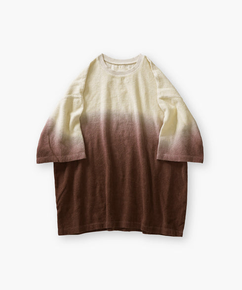 グラデーション ダイ H/S パイル クルーネック Tシャツ/カットソー
