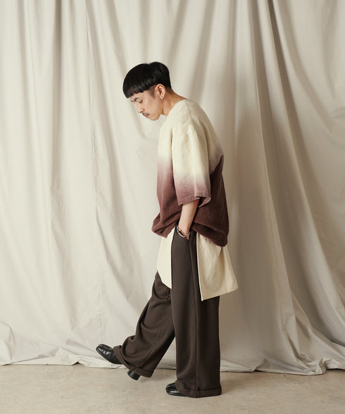 グラデーション ダイ H/S パイル クルーネック Tシャツ/カットソー