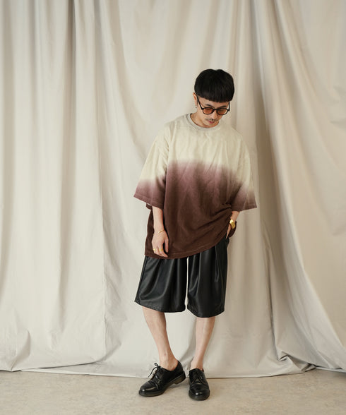 グラデーション ダイ H/S パイル クルーネック Tシャツ/カットソー