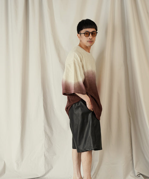 グラデーション ダイ H/S パイル クルーネック Tシャツ/カットソー