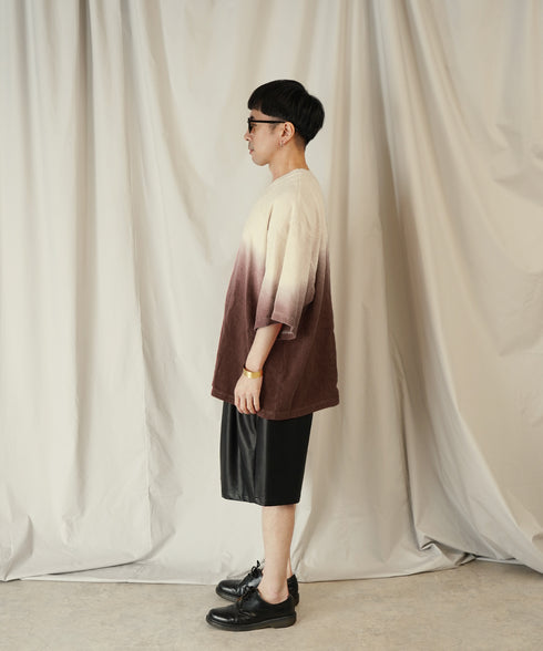 グラデーション ダイ H/S パイル クルーネック Tシャツ/カットソー