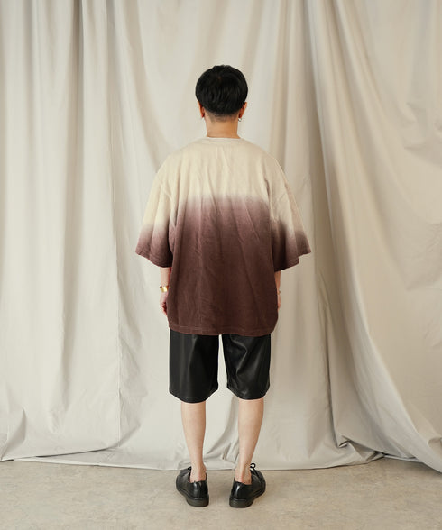 グラデーション ダイ H/S パイル クルーネック Tシャツ/カットソー