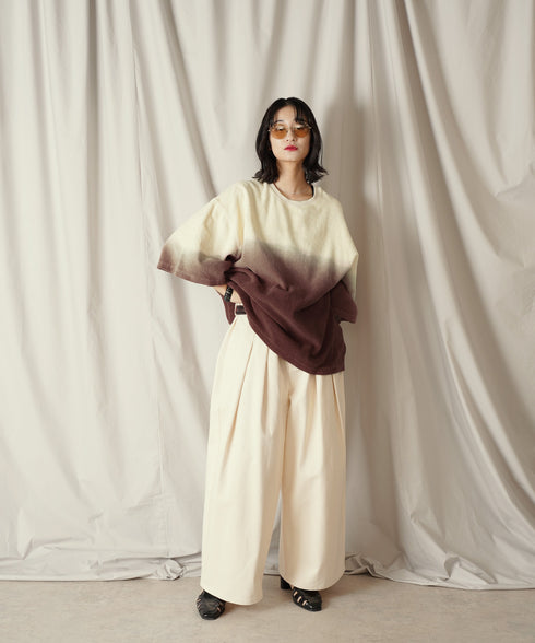 グラデーション ダイ H/S パイル クルーネック Tシャツ/カットソー