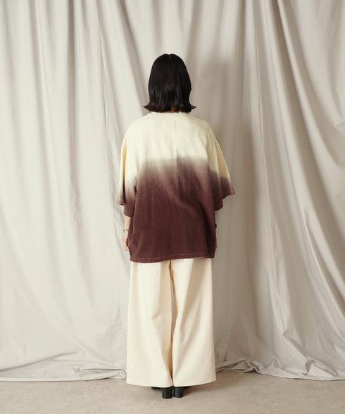 グラデーション ダイ H/S パイル クルーネック Tシャツ/カットソー