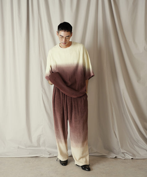 グラデーション ダイ H/S パイル クルーネック Tシャツ/カットソー