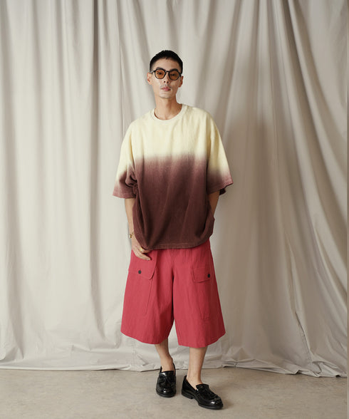 グラデーション ダイ H/S パイル クルーネック Tシャツ/カットソー