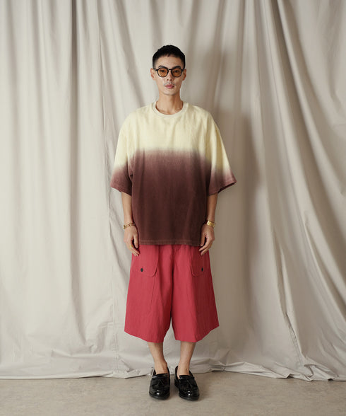 グラデーション ダイ H/S パイル クルーネック Tシャツ/カットソー