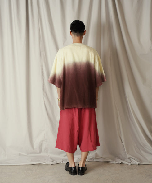 グラデーション ダイ H/S パイル クルーネック Tシャツ/カットソー