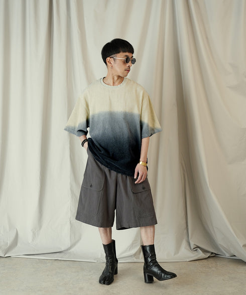 グラデーション ダイ H/S パイル クルーネック Tシャツ/カットソー