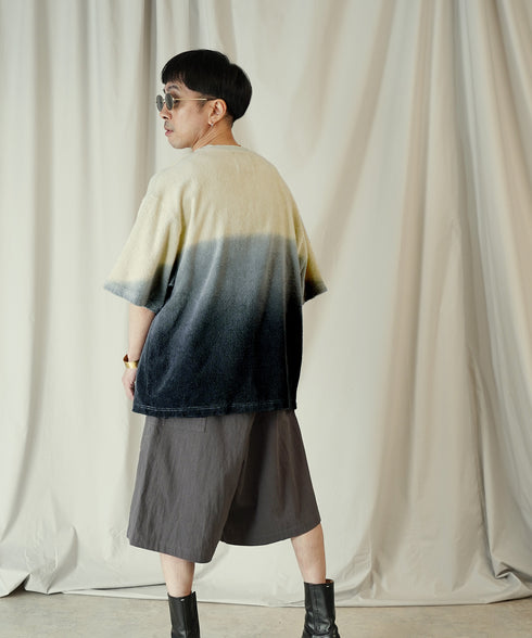 グラデーション ダイ H/S パイル クルーネック Tシャツ/カットソー