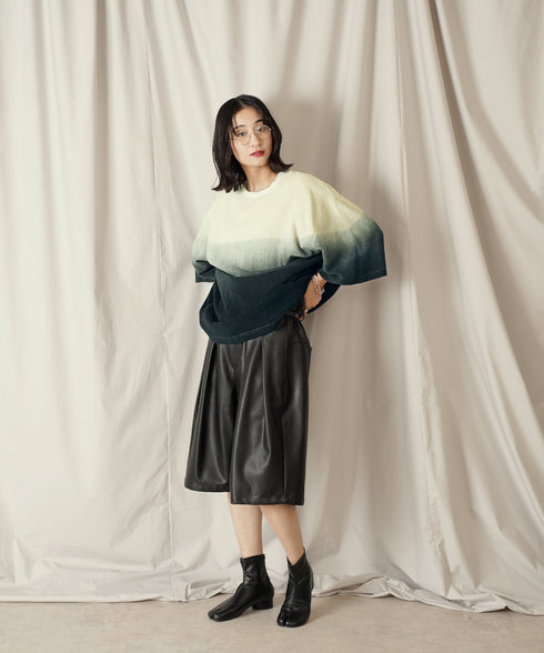 グラデーション ダイ H/S パイル クルーネック Tシャツ/カットソー