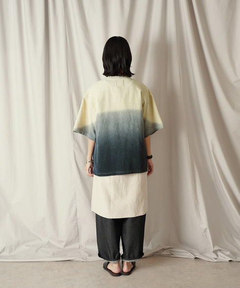 グラデーション ダイ H/S パイル クルーネック Tシャツ/カットソー