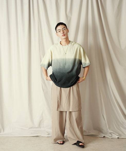 グラデーション ダイ H/S パイル クルーネック Tシャツ/カットソー