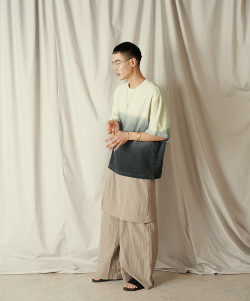 グラデーション ダイ H/S パイル クルーネック Tシャツ/カットソー