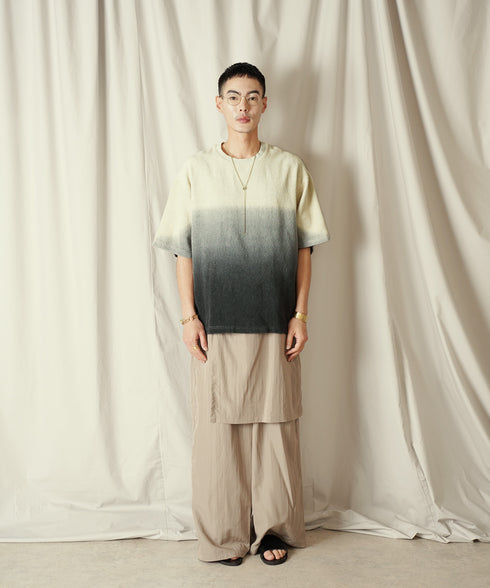 グラデーション ダイ H/S パイル クルーネック Tシャツ/カットソー