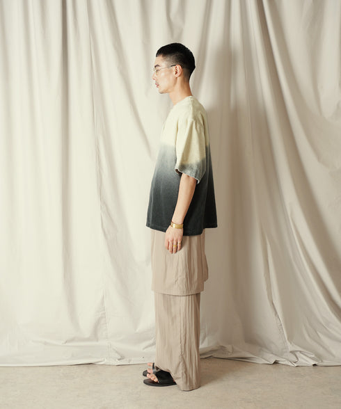 グラデーション ダイ H/S パイル クルーネック Tシャツ/カットソー