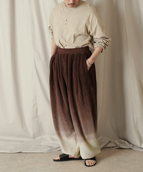 グラデーション ダイ フルレングス パイル イージー テーパードパンツ