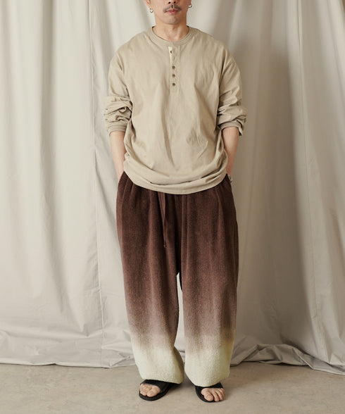 グラデーション ダイ フルレングス パイル イージー テーパードパンツ