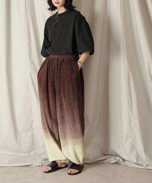 グラデーション ダイ フルレングス パイル イージー テーパードパンツ