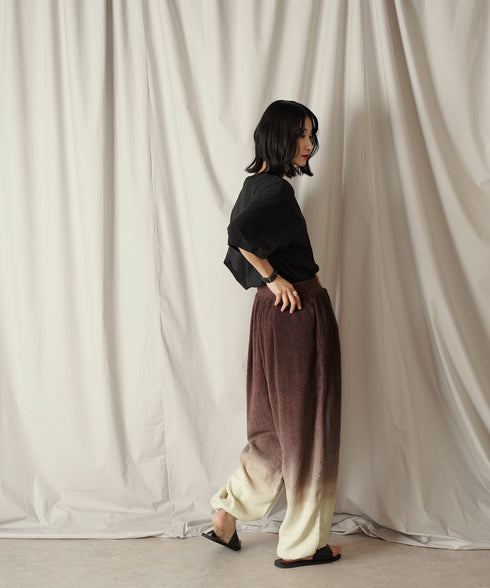 グラデーション ダイ フルレングス パイル イージー テーパードパンツ