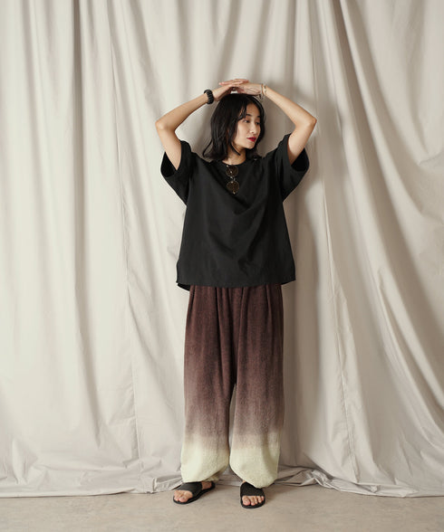 グラデーション ダイ フルレングス パイル イージー テーパードパンツ