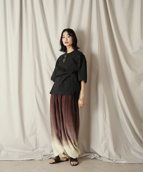 グラデーション ダイ フルレングス パイル イージー テーパードパンツ