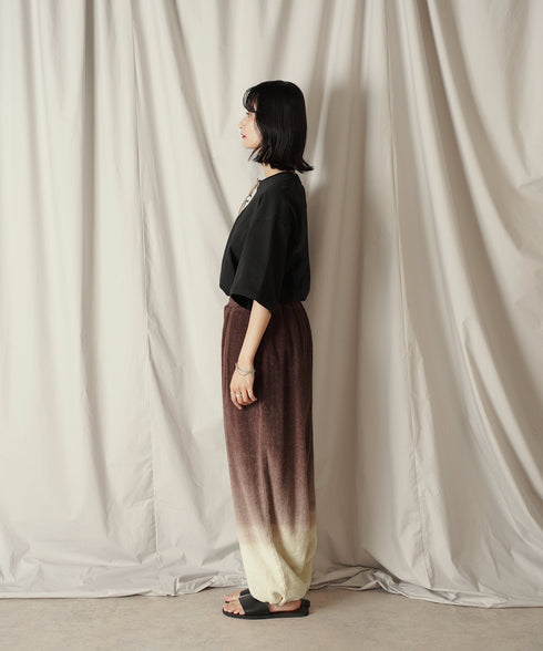 グラデーション ダイ フルレングス パイル イージー テーパードパンツ