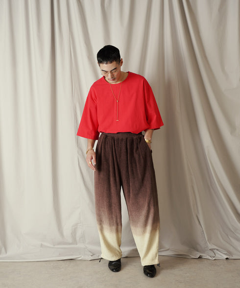 グラデーション ダイ フルレングス パイル イージー テーパードパンツ