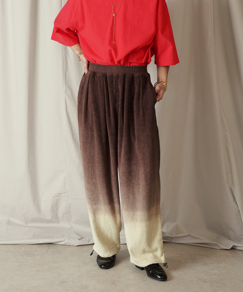 グラデーション ダイ フルレングス パイル イージー テーパードパンツ