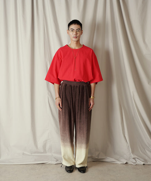 グラデーション ダイ フルレングス パイル イージー テーパードパンツ