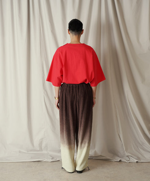 グラデーション ダイ フルレングス パイル イージー テーパードパンツ