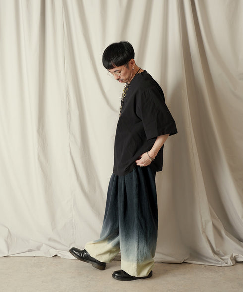 グラデーション ダイ フルレングス パイル イージー テーパードパンツ