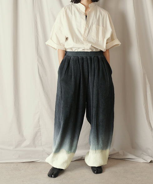グラデーション ダイ フルレングス パイル イージー テーパードパンツ